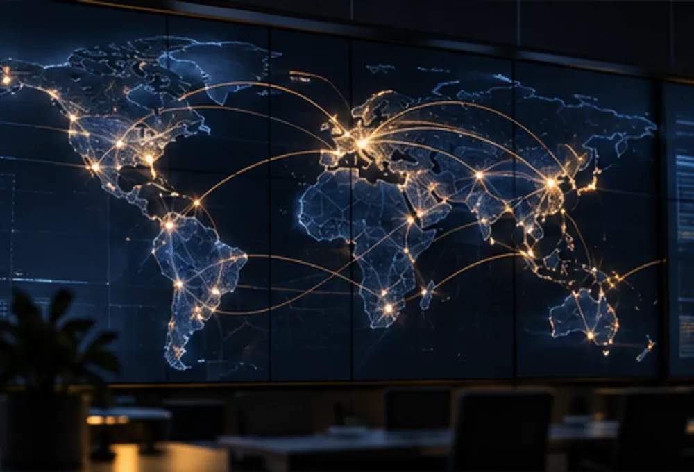 世界各地のネットワークを示す分析パネル